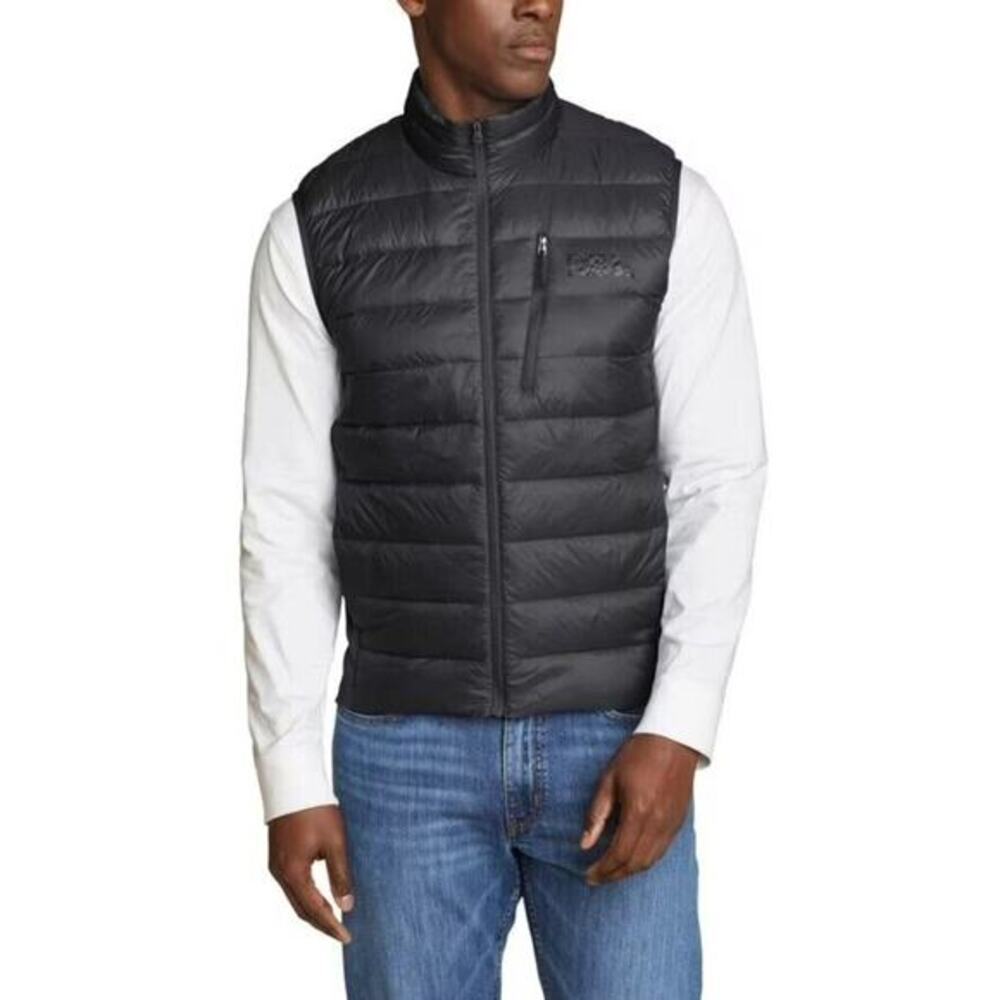 Eddie Bauer Men’s Vest Power Down Insulation Storm Repel Classic Fit Sz Lrg Gray